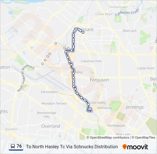 76 Bus Line Map