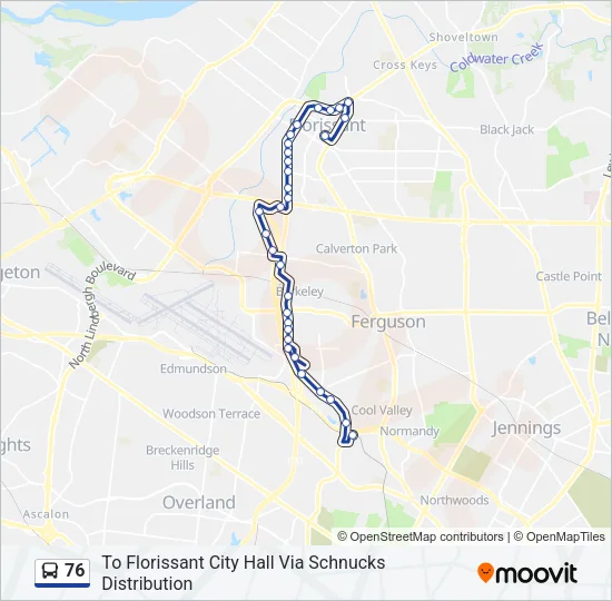 76 Bus Line Map