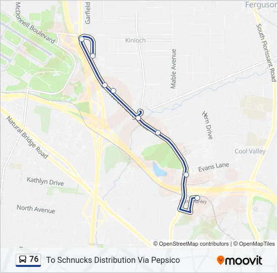 76 Bus Line Map