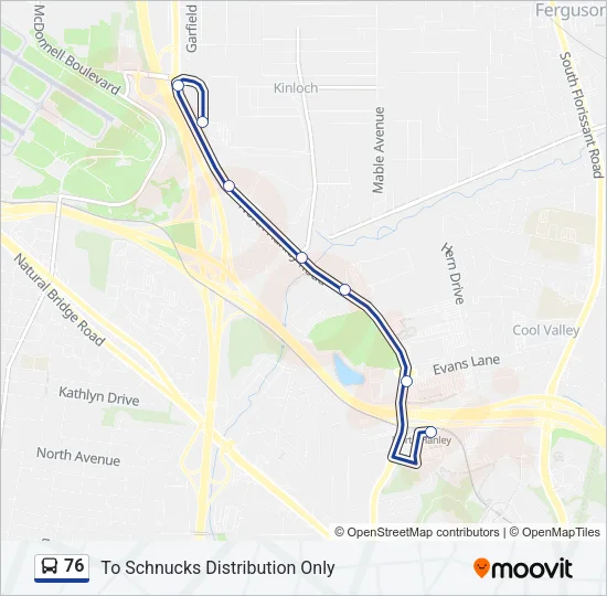76 Bus Line Map