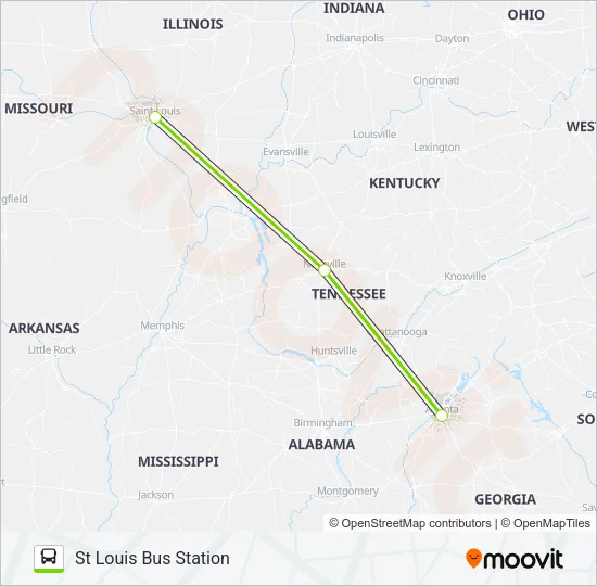 FLIXBUS 2521 Bus Line Map