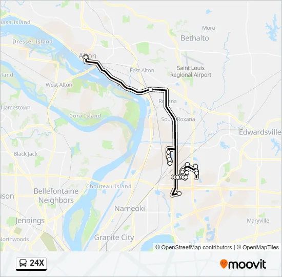 24X Bus Line Map