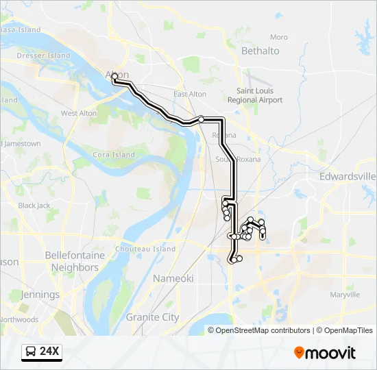 24X Bus Line Map