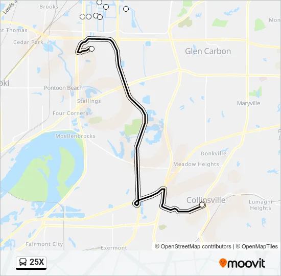 25X Bus Line Map