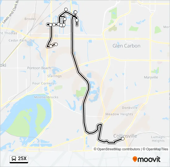 25X Bus Line Map