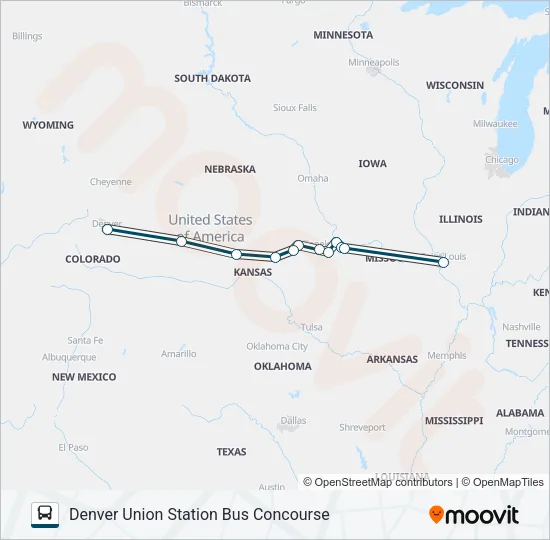 GREYHOUND US0180S Bus Line Map