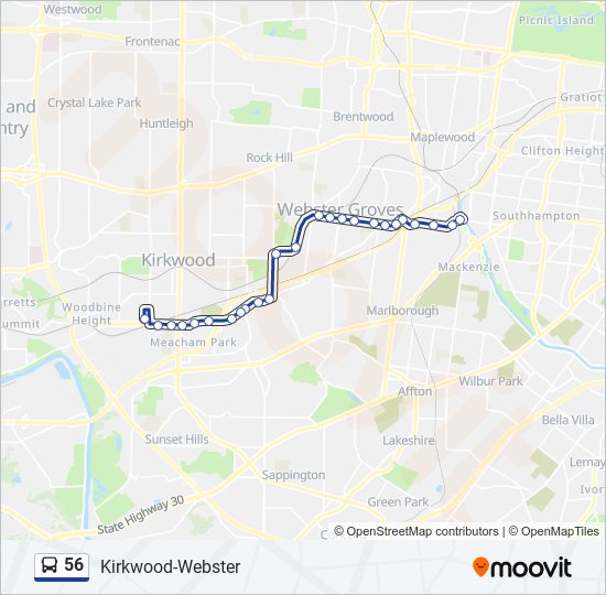 Bus 56 Route Map 56 Route: Schedules, Stops & Maps - To Shrewsbury I-44 Tc (Updated)