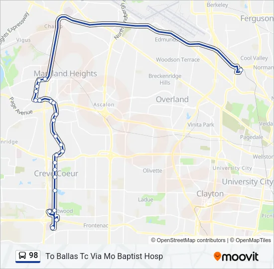 98 Bus Line Map