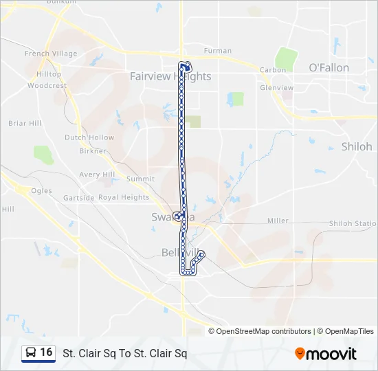 16 Bus Line Map