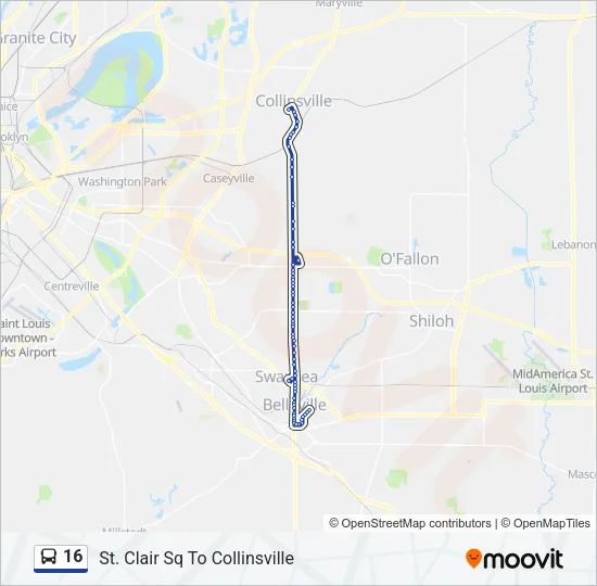 16 Bus Line Map