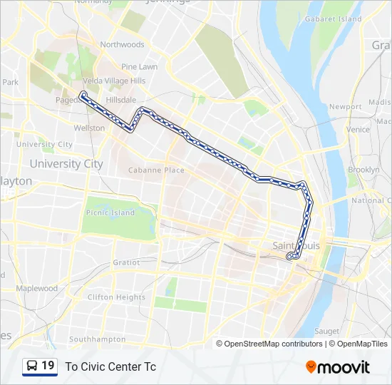 19 Bus Line Map