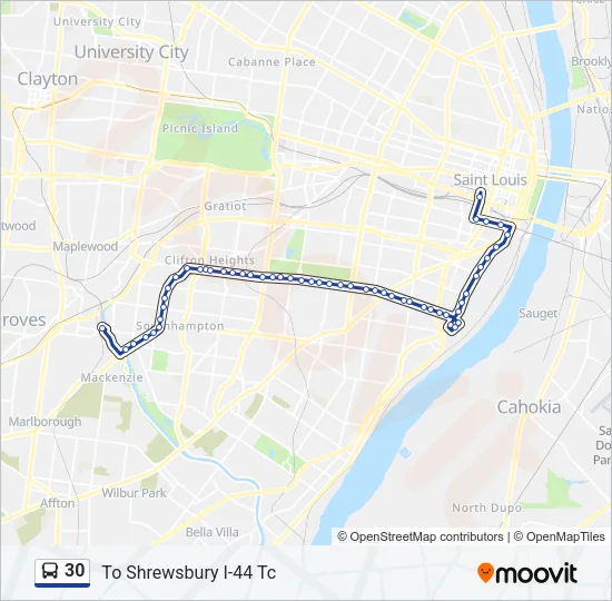30 Bus Line Map
