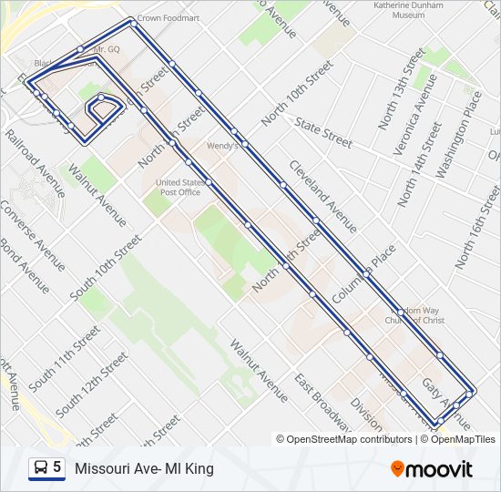 Mapa de 5 de autobús