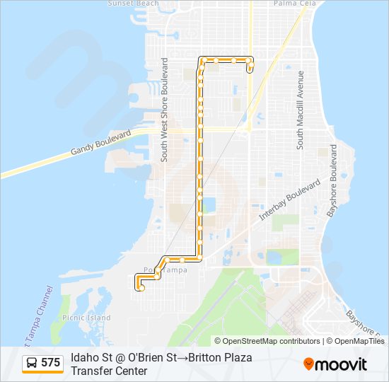 575 bus Line Map