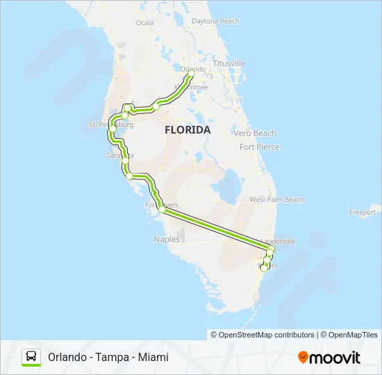 FLIXBUS 2421 Bus Line Map