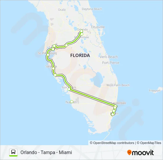 FLIXBUS 2421 Bus Line Map
