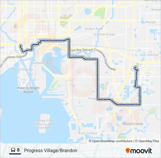 8 Bus Line Map