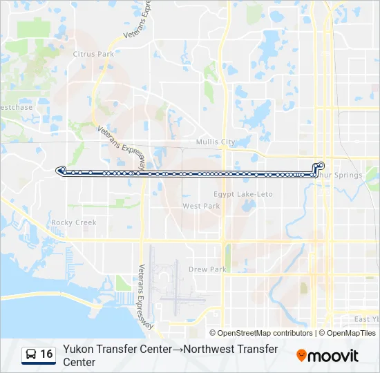 16 Bus Line Map