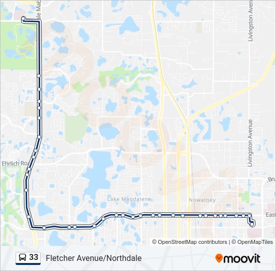 33 bus Line Map