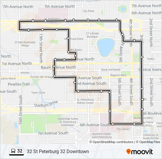 32 Route: Schedules, Stops & Maps - 32 St Peterburg 32 Downtown (updated)