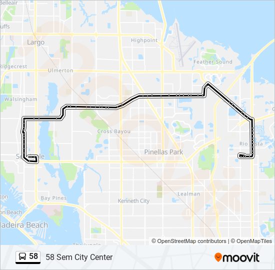 Mapa de 58 de autobús