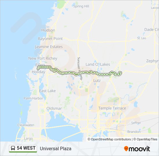 54 WEST Route Schedules Stops - 9256888