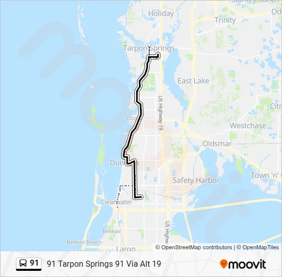 Ruta 91: horarios, paradas y mapas - 91 Tarpon Springs 91 Via Alt 19 ...