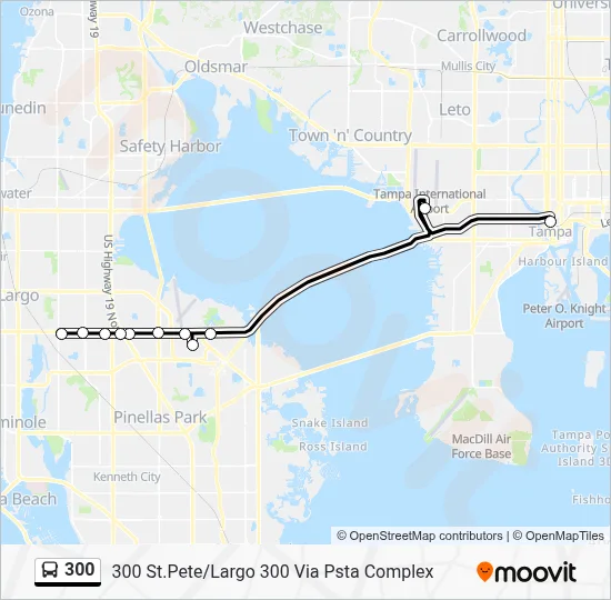 300 Route - LARGO/TAMPA AIRPORT &DNTWN TAMPA: Schedules, Stops & Maps ...