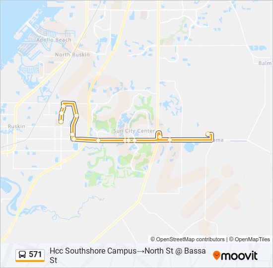 571 bus Line Map
