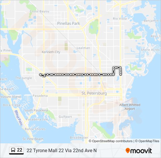 22 bus Line Map