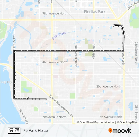 75 Bus Line Map