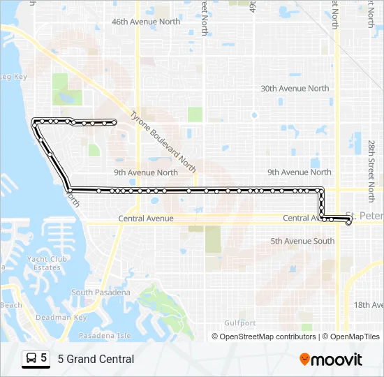 5 Bus Line Map