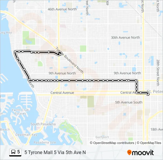 5 Bus Line Map