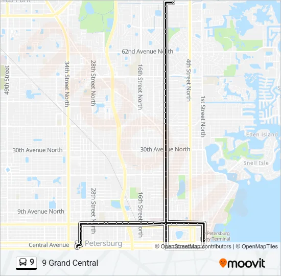 9 Bus Line Map