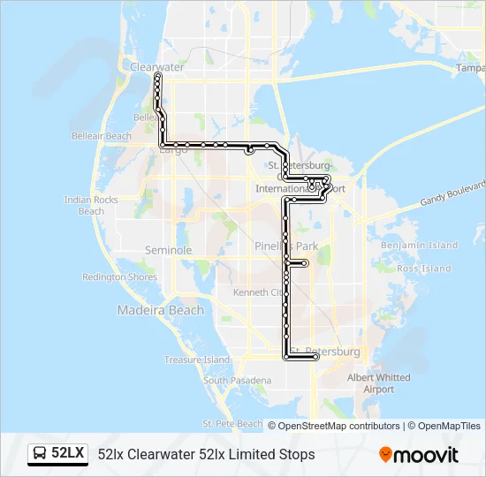 52LX Bus Line Map