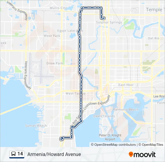 14 Bus Line Map