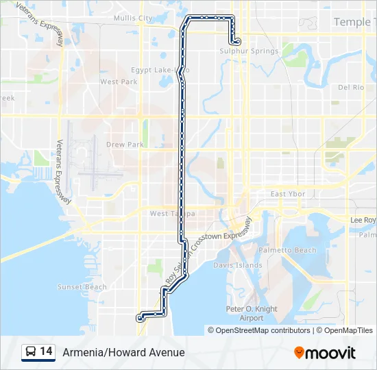 14 Bus Line Map