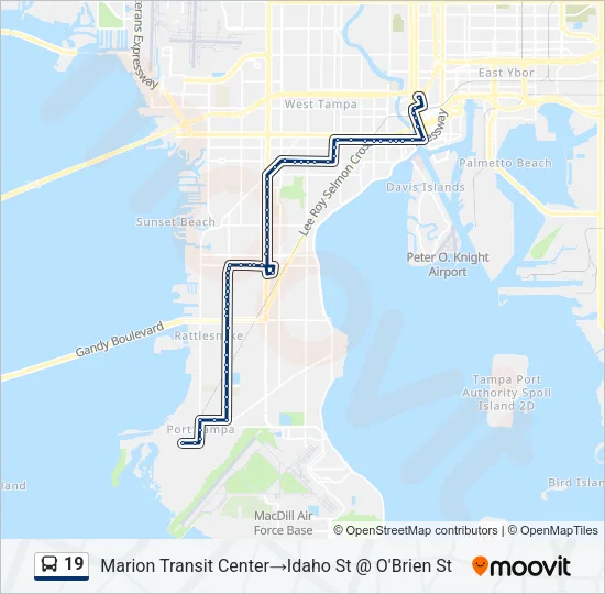 19 Bus Line Map