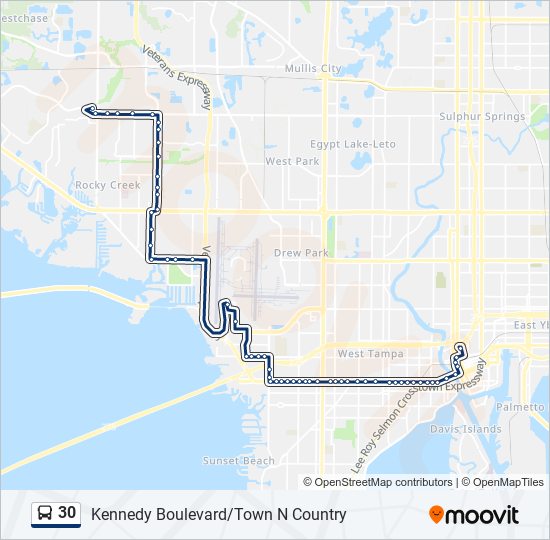 30 bus Line Map