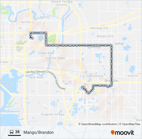 Mapa de 38 de autobús