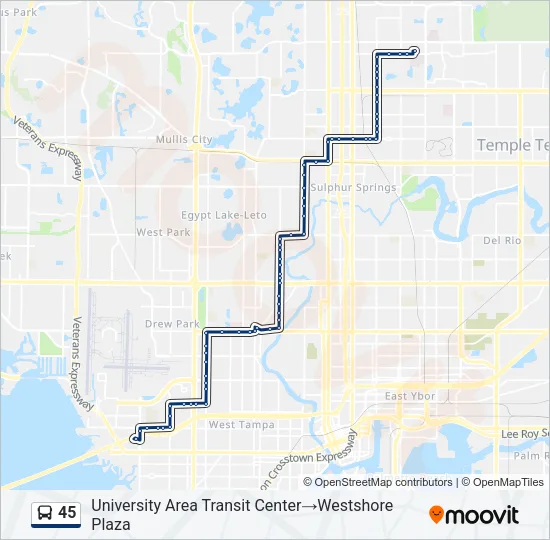 45 Bus Line Map
