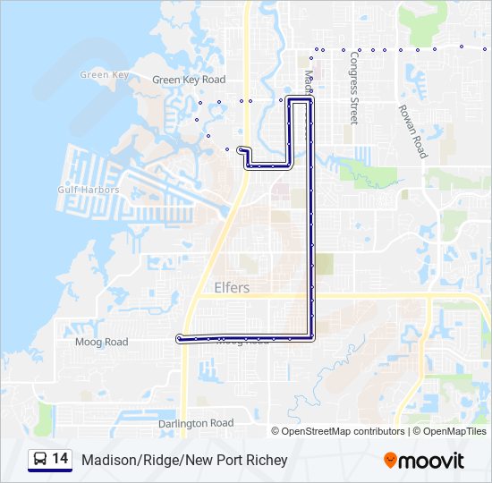 14 bus Line Map