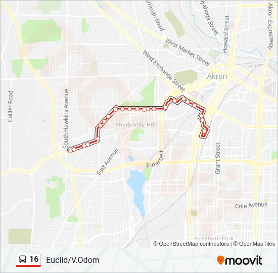 16 Bus Line Map