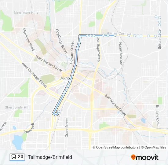20 Bus Line Map