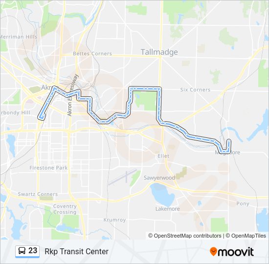 23 bus Line Map