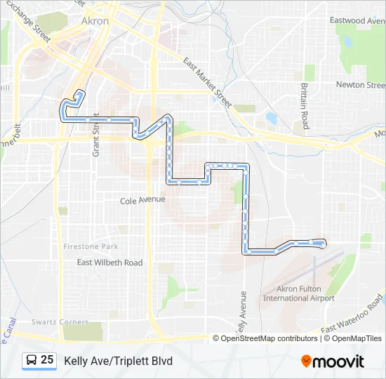 25 Bus Line Map