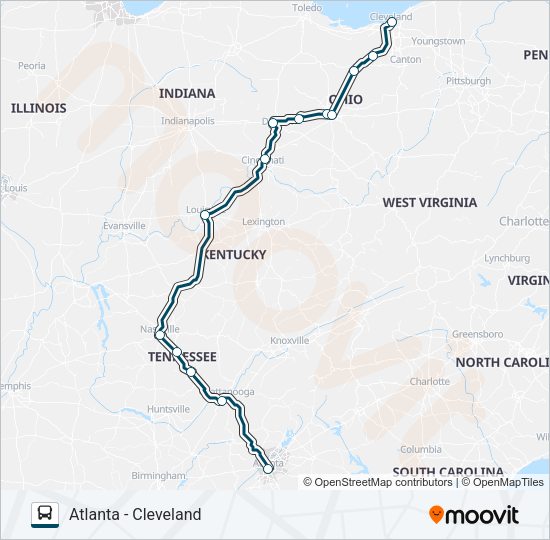 GREYHOUND US0105 Bus Line Map
