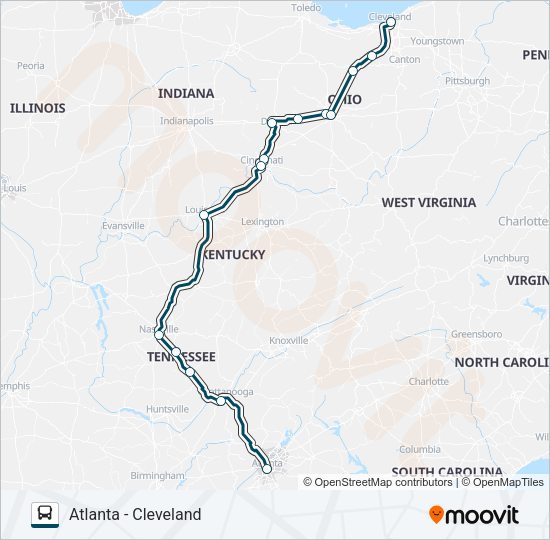 GREYHOUND US0105 Bus Line Map