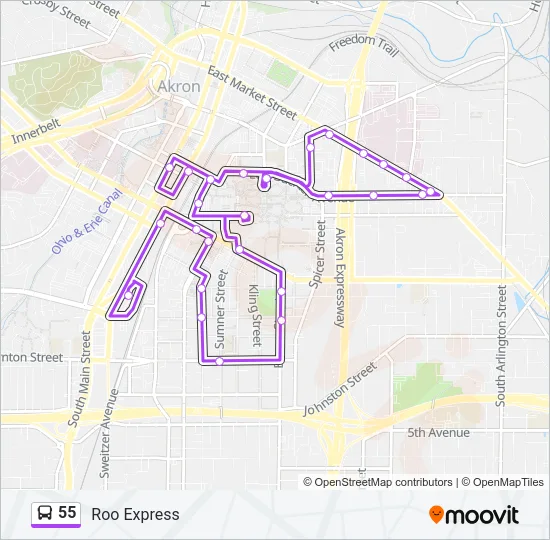 55 Bus Line Map