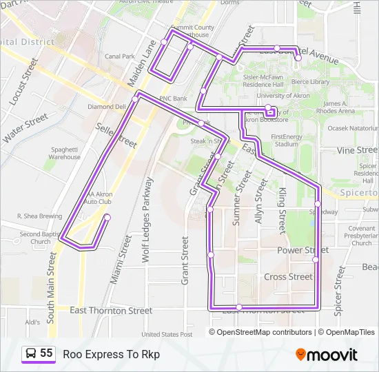 55 Bus Line Map